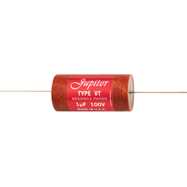 VT Round Wax and Paper Capacitors Aluminum 100V Jupiter Condenser